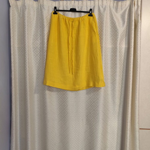 Linen yellow skirt Anna Riska like new, size XL