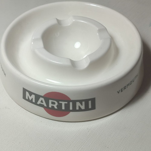 Martini vintage porcelain ashtray used with 2 cracks