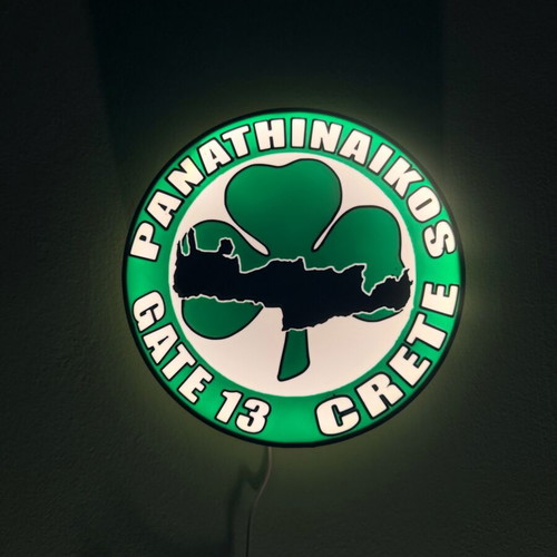 Led light Gate 13 Crete Lightbox like new, official Panathinaikos replica