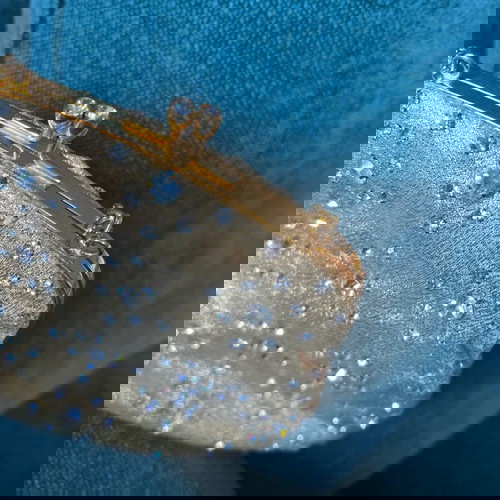 Βραδινό τσαντάκι vintage αχρησιμοποίητο με αστραφτερές πέτρες και λεπτή αλυσίδα