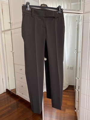 Pants slim fit tube line, new, dark cool brown