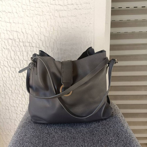 David Jones gray shoulder bag used with decorative wear
