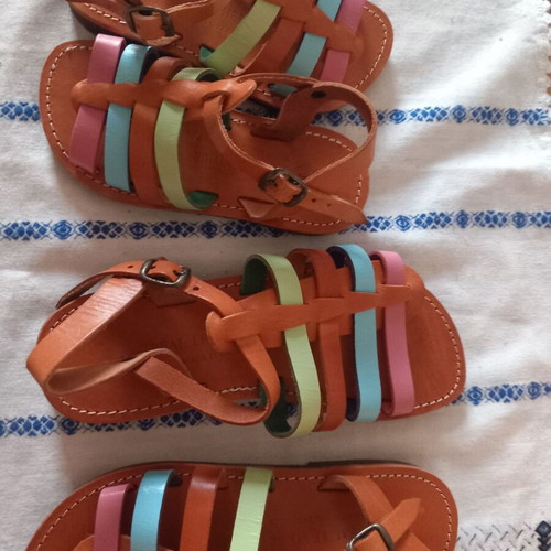 Children's colorful leather sandals new, sizes 27, 28, 29 & 31