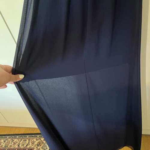 Long blue dress like new with transparency and straps