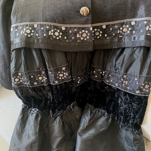 Suit set with maxi skirt early 2000s, like new, black and silver