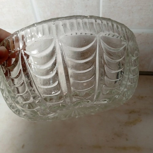 Crystal bowl used with carved embossed design