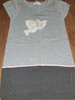 Orchestra grey dress used with wool fabric and short sleeves