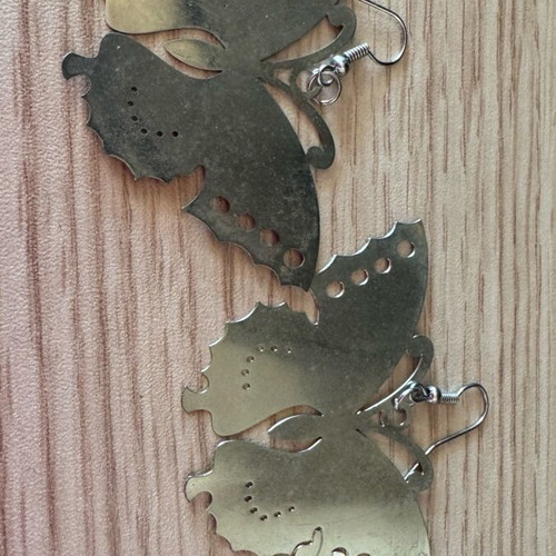 Dangling earrings used, pack of 3 pairs, silver