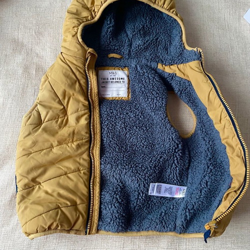 Marks & Spencer vest with padded lining and faux fur used, size 110 cm