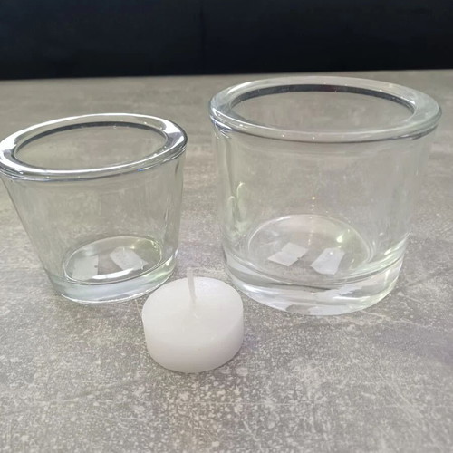 Glass Candle Holders Set of 2 for Thick Tealight, Like New