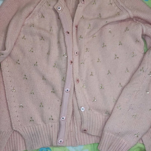 Juicy Couture pink cardigan used, size large, with beads