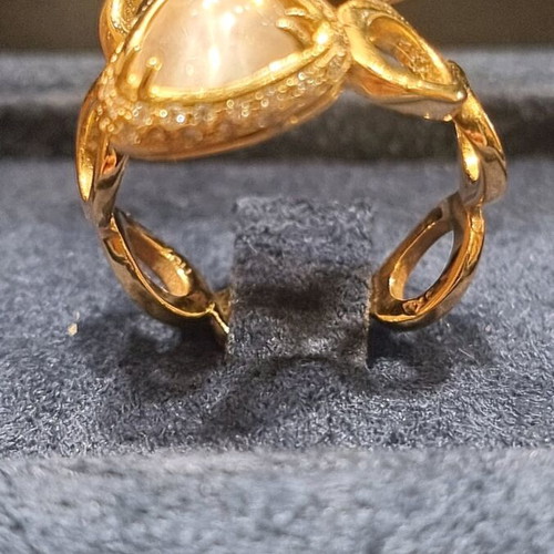 Ring pink k18 gold with brilliant new with gemological certificate