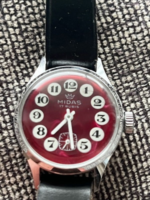 Midas vintage 17rubis wind-up watch 30mm like new