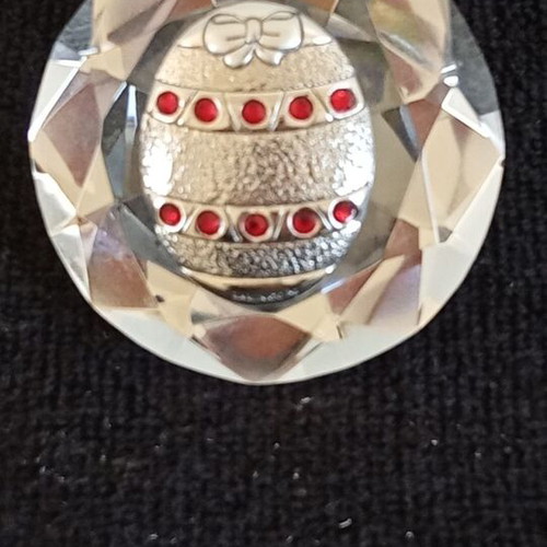 Easter crystal Italian decoration with egg and silver 6 cm
