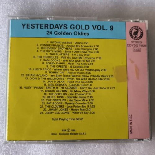 Yesterday Gold 24 Golden Oldies Vol.9 CD like new, R&B Soul