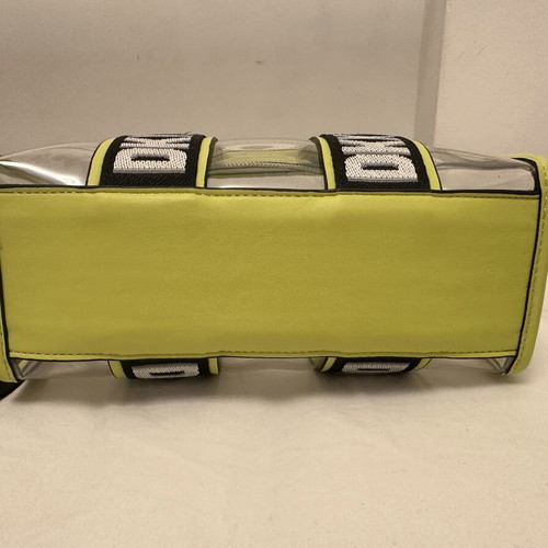 DKNY crossbody handbag, yellow-green, transparent with inner pouch