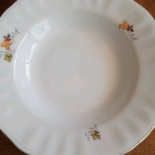 Vintage porcelain plates used, set of 3, Keramikos Greece