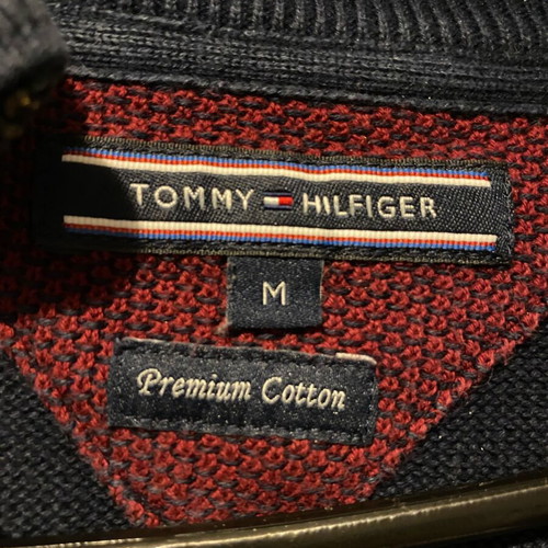 Tommy Hilfiger men's cotton sweater with zipper like new, blue size M