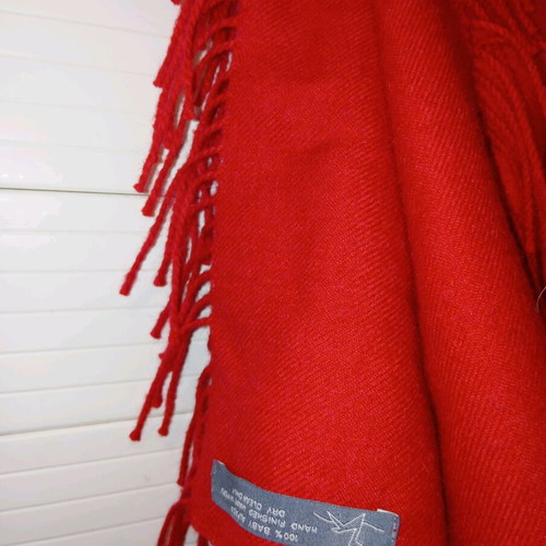 Baby alpaca scarf like new, 190/80 cm, red
