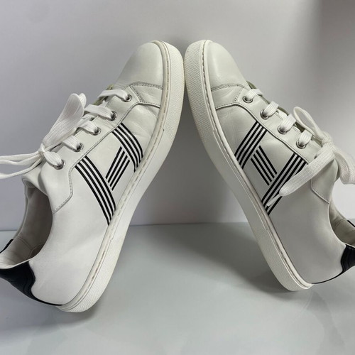Hermes leather sneakers used, size 40, white