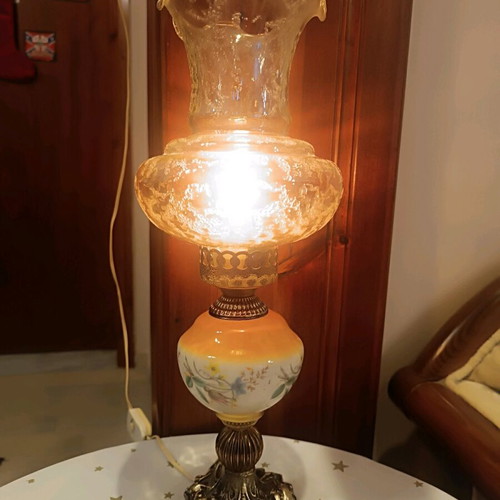 Bronze lamp with porcelain new