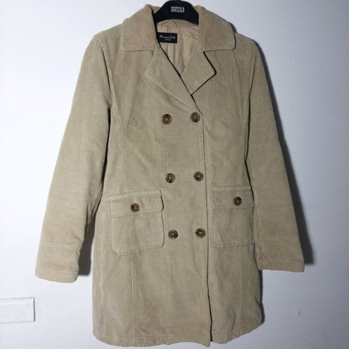 Massimo Dutti women's corduroy coat beige like new size 32