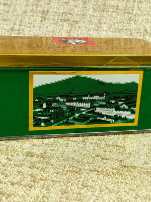 Auermetal litho tin box used lighter flints vintage metal