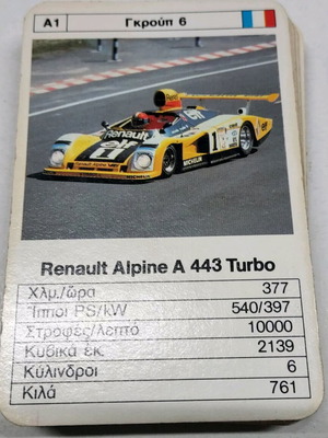 Yper Atou racing cars card game used
