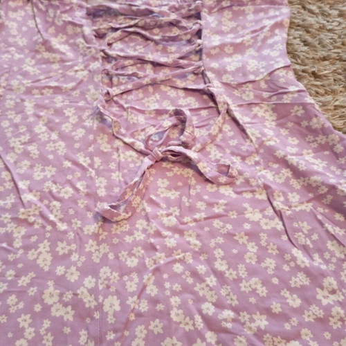 Sisley dress new, light lilac with white flowers, XS