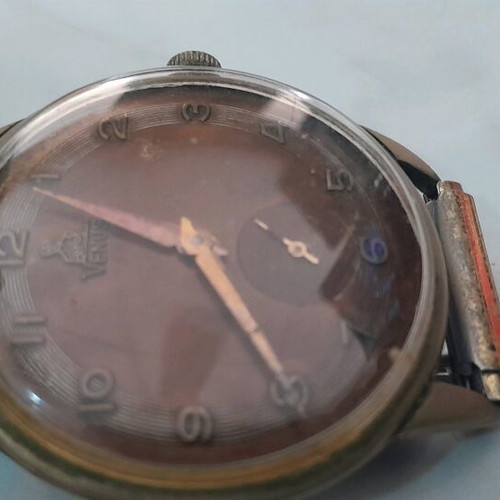 Venus vintage winding men's watch used, gold tone