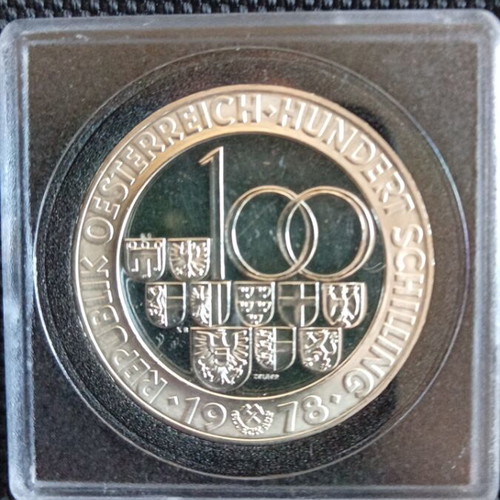 Austrian silver 100 schilling coin 1978