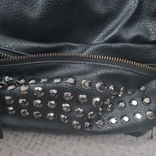 Women's leather backpack used, black