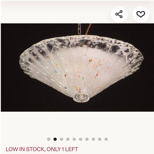Murano vintage multicolor 3-light ceiling lamp like new