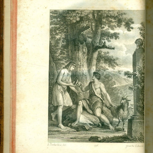Idyllia tou Theokritou leather-bound book used, Paris 1795, 2 volumes in 1