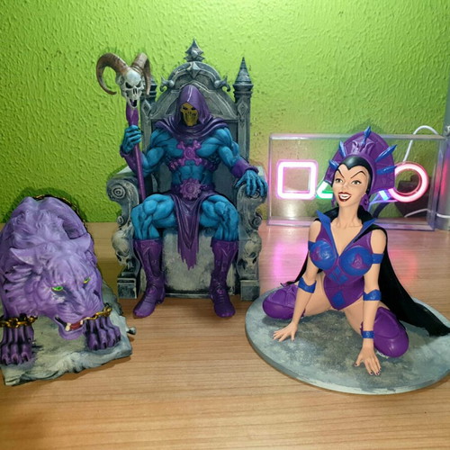 Skeletor set of 3 hand-painted decorative figures new