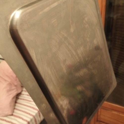 Vintage stainless steel serving tray like new, 40x30 cm