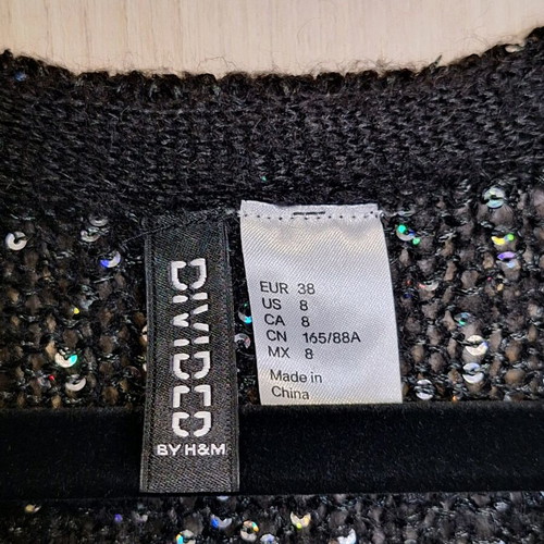 H&M black sequin cardigan like new, size M/38