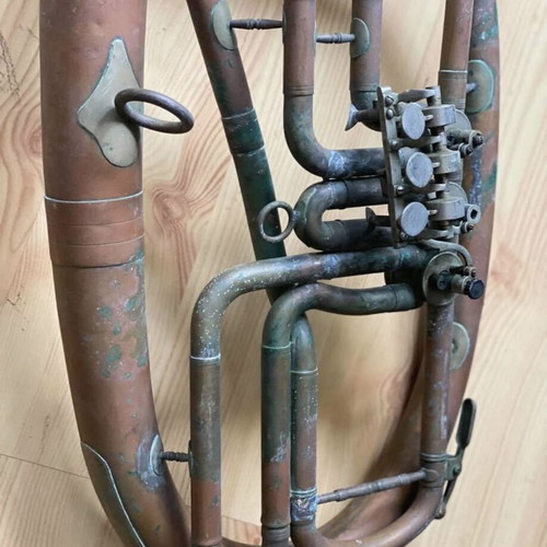 Saxhorn brass musical instrument used, old