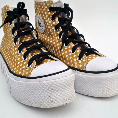 Converse All Star Polka Dot Double Sole High Top Sneakers, size 41