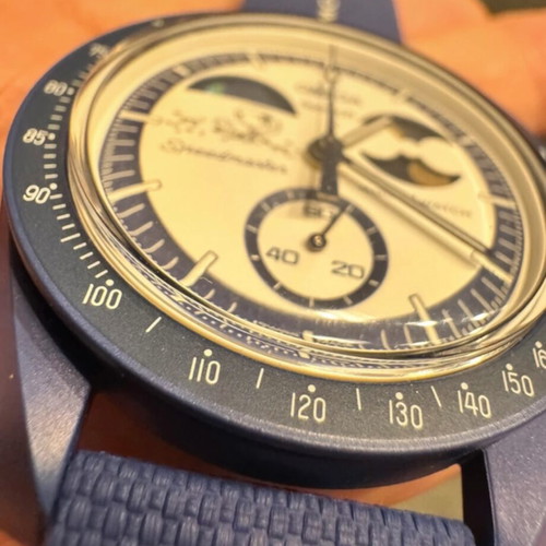 Swatch Omega Moonswatch Mission to Earthphase Moonshine Gold καινούργιο μπλε