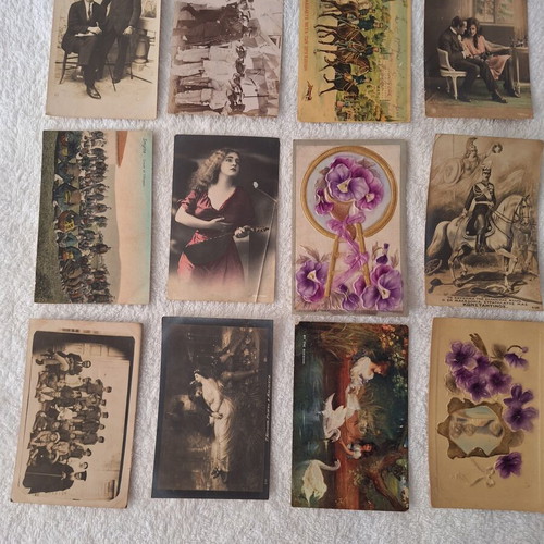 Vintage and antique postcards used, collection of 244 from 1900-1920