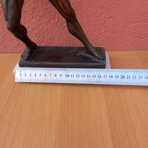 Leonidas sculpture used, tin on marble base