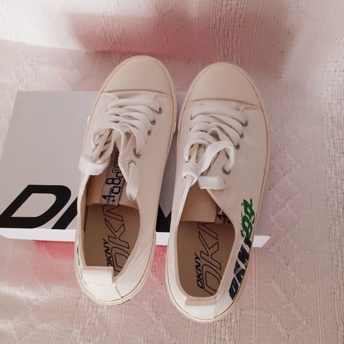 DKNY athletic shoes used, beige, size 36