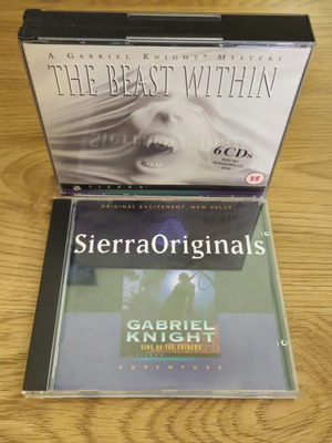 Gabriel Knight 1 & 2 PC game pack, Sierra Originals, 7 CDs