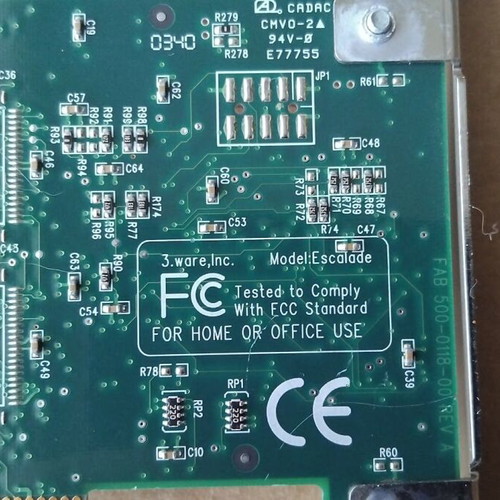 3ware Escalade 8506-4LP 4-Port SATA PCI-X RAID Controller Card used