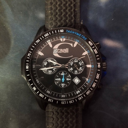 Just Cavalli Spike Chronograph watch like new, black