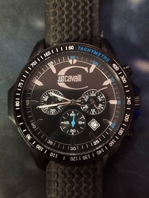 Just Cavalli Spike Chronograph watch like new, black