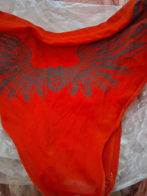 Men's red swimwear with angel wings, new