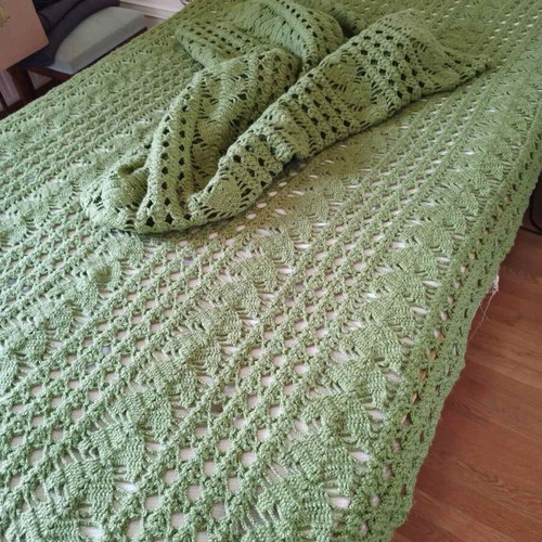 Knitted wool blankets handmade, like new, pack of 2, 130x210 cm