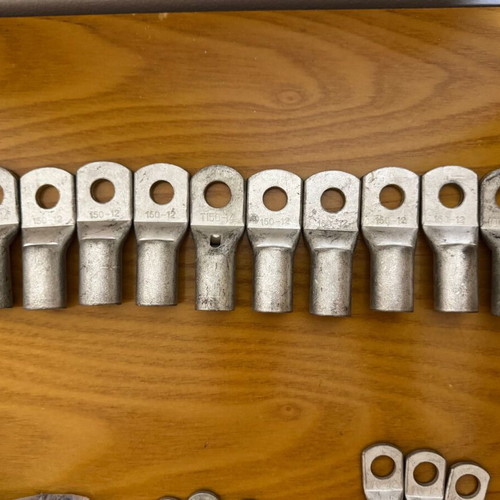 Electrical cable lugs and straight couplings new, assorted sizes